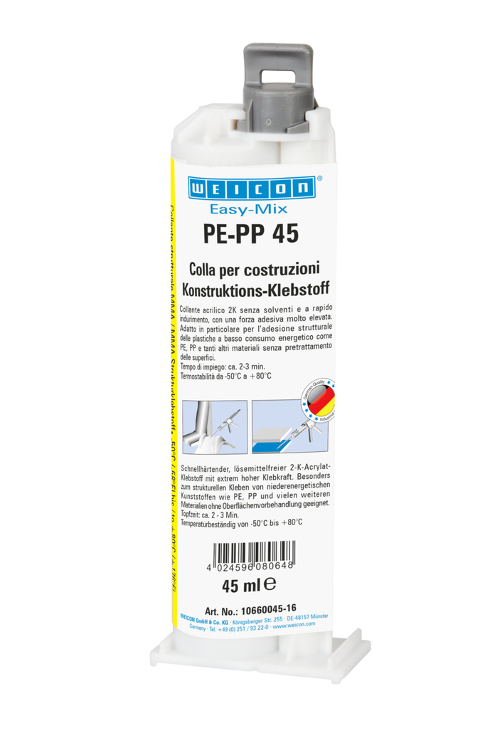 Easy-Mix PE-PP 45 colla strutturale a base di acrilato | adesivo da costruzione a base di acrilato di metile per plastiche speciali