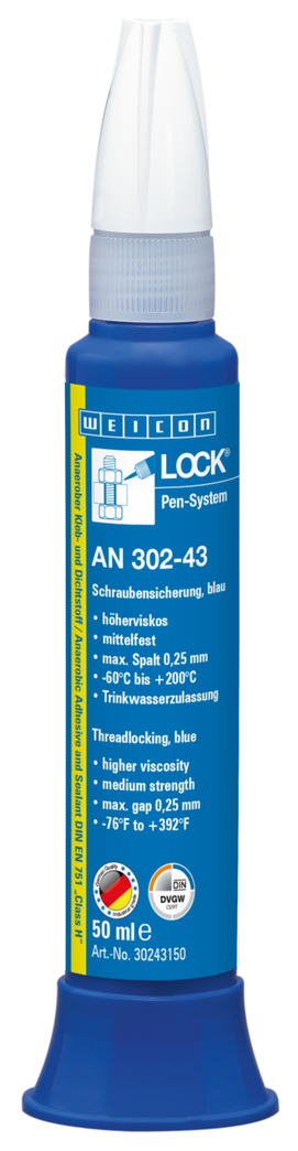 WEICONLOCK® AN 302-43 frenafiletti | media resistenza, alta viscosità, con omologazione per acqua potabile