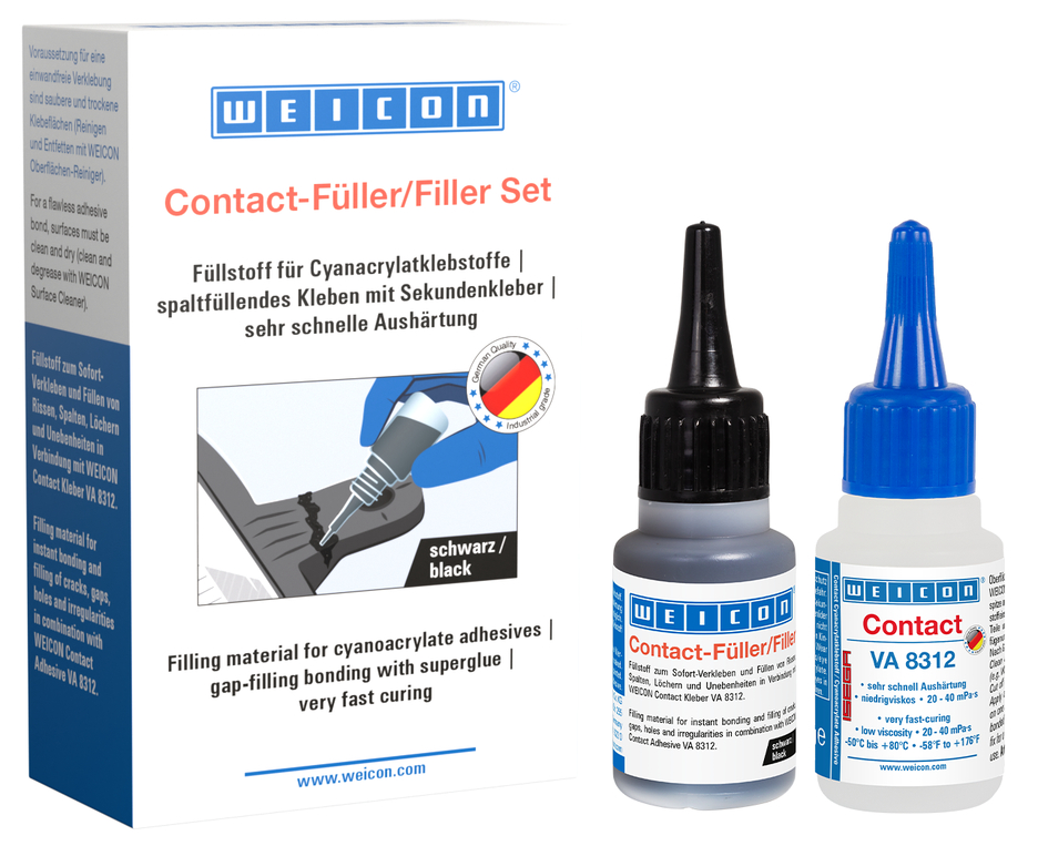 CA-Riempitivo Kit | transparent special filler and cyanoacrylate adhesive Contact VA 8312